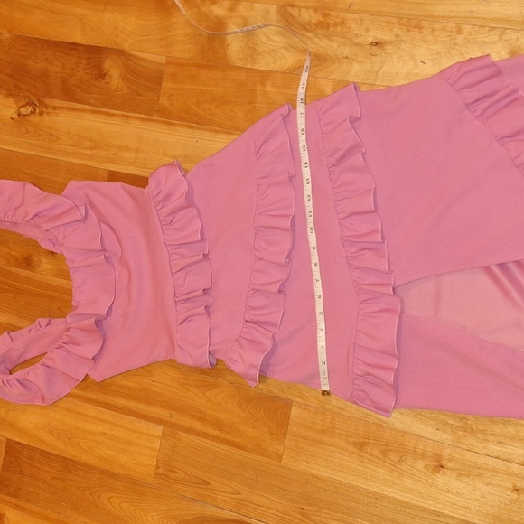 Show Me Your Mumu Greta Ruffle Tiered Midi Dress in Pink Lilac XS Barbiecore - Picture 12 of 13